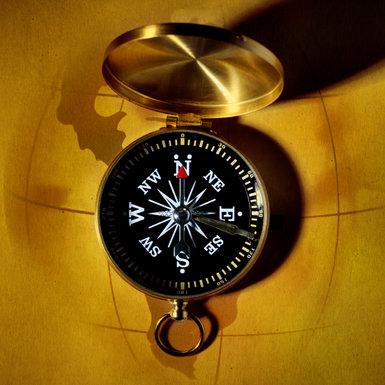 Compass Pointing North